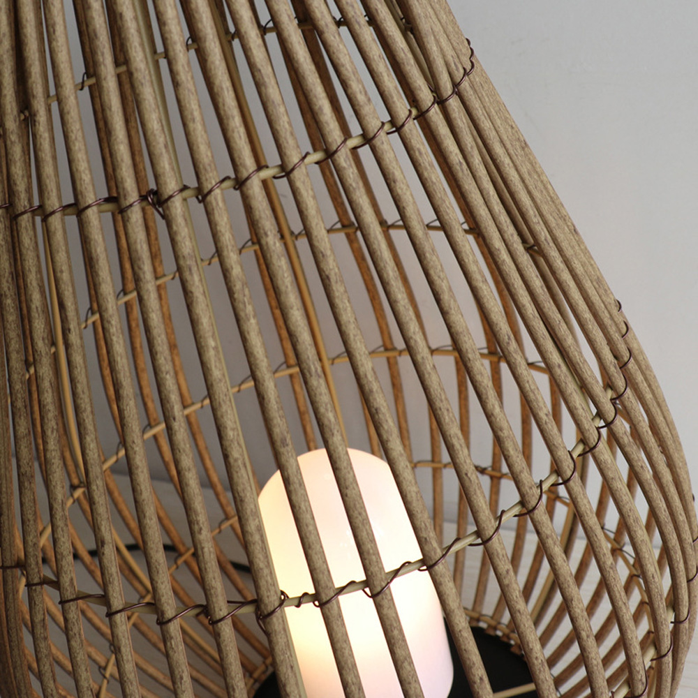 Landscape Outdoor Lanterns Rattan Woven Lamp Rechargeable Pendant