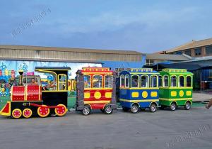 China Amusement Park Trackless Kiddie Train 14P Electric Tourist Train 2200w / 60V factory