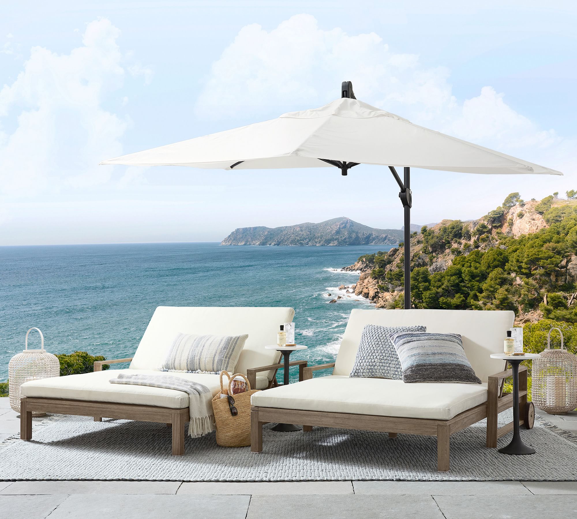 16.5"L x 6"W x 90"H Umbrella Package Luxury Aluminum Patio Umbrella and More Options