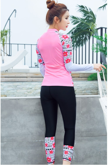 2019 UV Protection Swimming suit for women long sleeve and legs swimwear shorts pants set beach surf clothes swimsuit