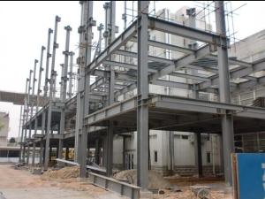 China 5 Floor Steel Frame for High Rise Office Building With Grey Paint and Steel Deck factory