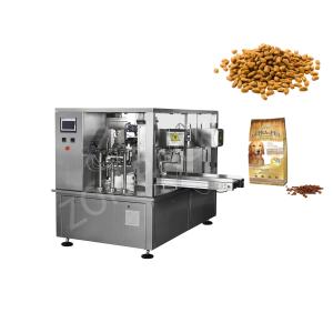China Stand Up Pouch Zipper Bag Rotary Packing Machine For Pet Food Cat Food factory