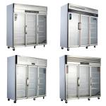 Stainless Steel 304/201 Kitchen Upright Fridge with Commercial Glass Display