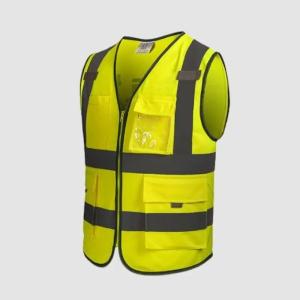 China High Visibility Jacket Workwear Reflective Security Vest With Reflector for Road Workplace Safety factory