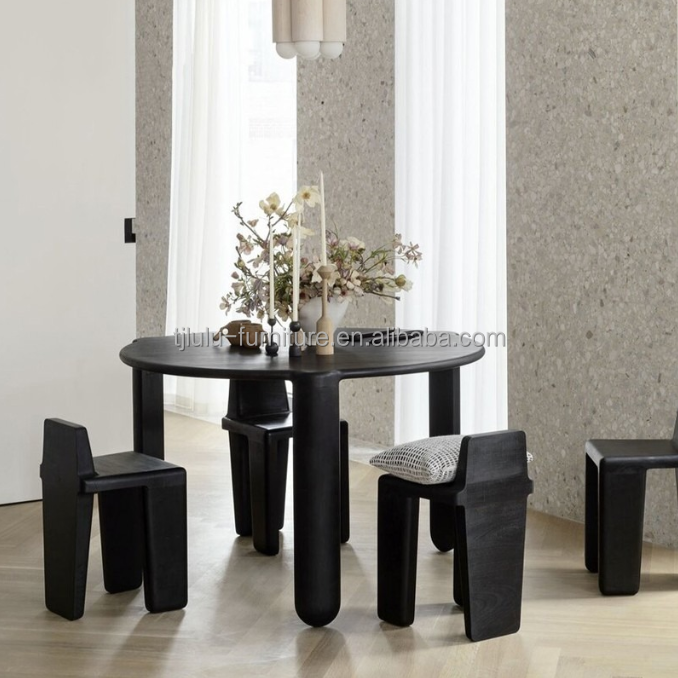Modern Design Wood Seat Dining Chair Living Room Bar Stool Finish Nitrolacquer for Home Office