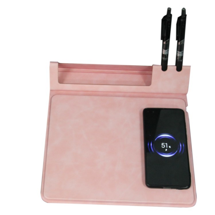 Wholesale High Quality Customized Logo Pu Leather Wholesale Folding Smart Multifunction Wireless Charging Mouse P