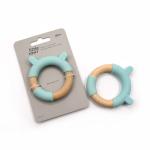 Organic Beech Wooden OEM Silicone Baby Chew Toys FSC Certified