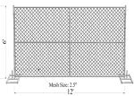 ''Genius Youth" 6ft x 12ft temporary chain link fence 1 5/8" tube thick 16ga