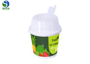 China PE Coating Paper Ice Cream Containers Leakproof Seal Ice Cream Serving Cups factory