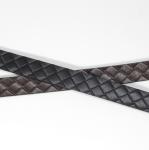 Ladies Genuine Leather Skinny Belt Embossing Fake Braiding Pattern