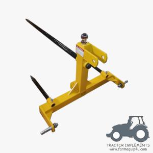 China BSH -3 Point Bale Spear Cat.1 With Hitch Move; Heavy Duty Spears For Farm Hay Moving factory