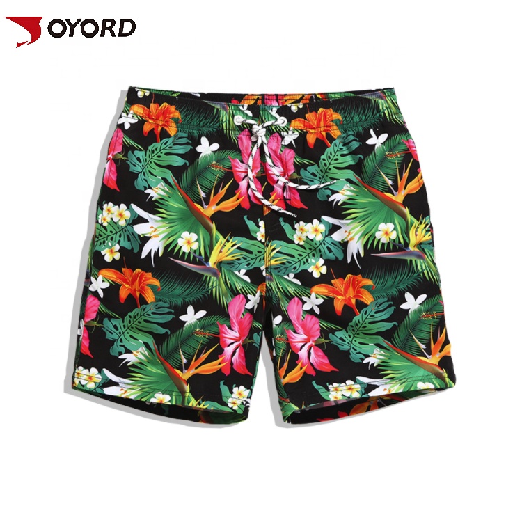 OEM Custom Beach Shorts Full Sublimation Printed Private Label Ultra Elastic