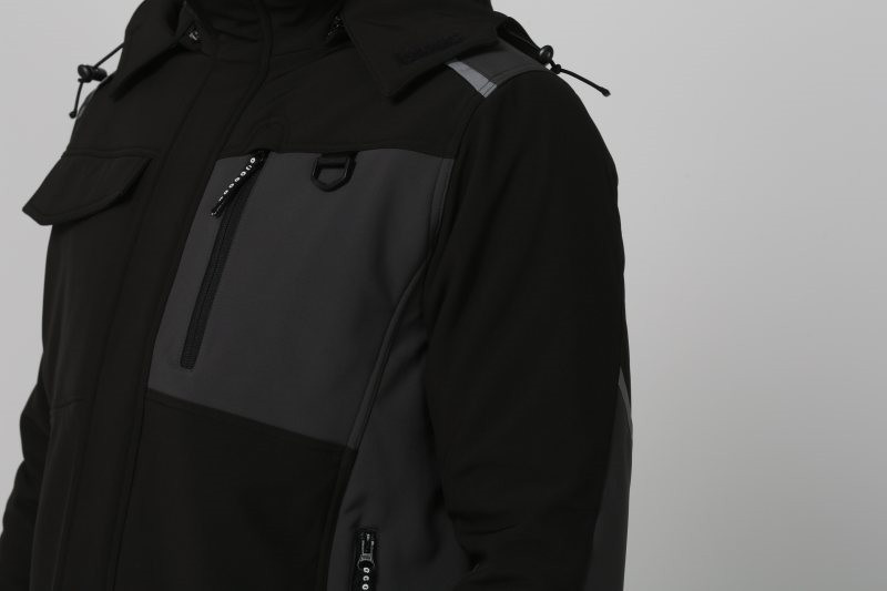 Windproof Cold Weather Workwear 320gsm Mens Softshell Work Jackets