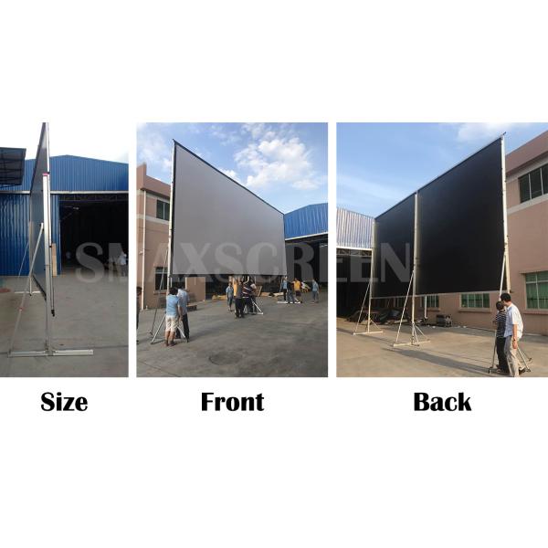 Portable Outdoor Fast Fold Projection Screen 350inch With Front Rear Projection Fabric
