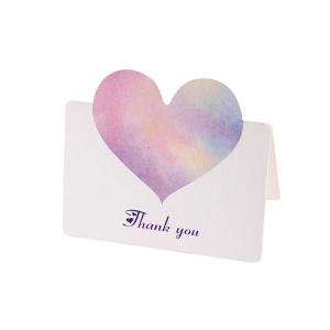 China White Cardboard Thank You Card Heart Shape Decoration Gift Card factory