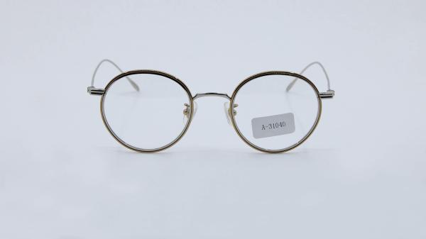 Two tone eyeglasses metal full rim optical frames fashion style for ladies and