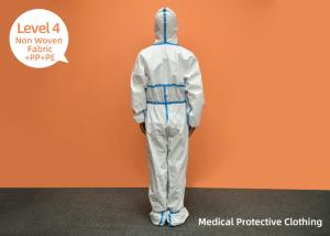 China PE PP Non - Woven Fabric Protective Gowns Isolation Level 4 Disposable factory