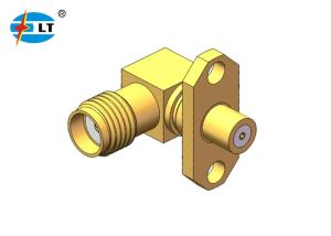 China 50Ohm SMA Female Jack Connector Flange Mount Right Angle with Receptacle factory