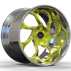 China Golden Deep Lip Concave 2 Piece Forged Wheels OEM 5x130 factory