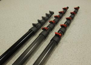 China 45ft Reach Carbon Fiber Telescopic Pole For Windows Cleaning Strong Clamp factory