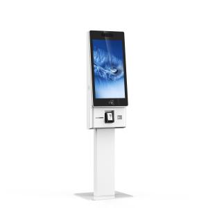 China 27 Inch Credit Card Payment Self Service Ordering Kiosk with QR Scanner Receipt Printer on sale