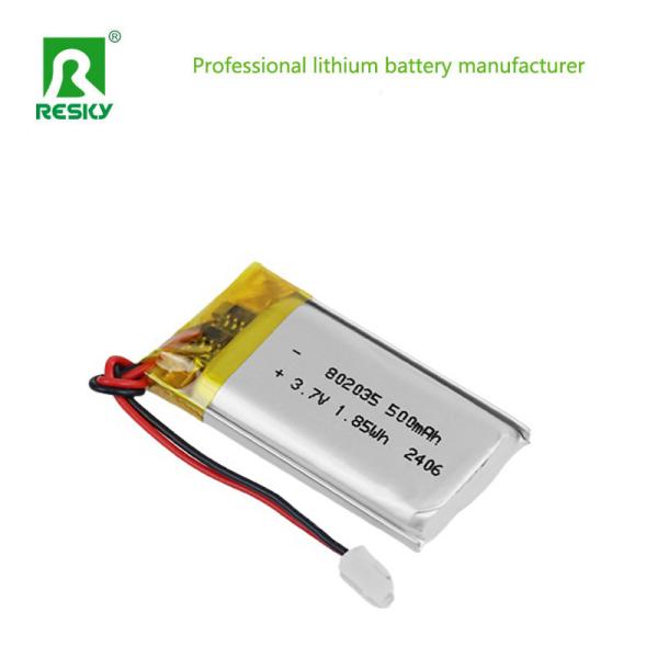 Lithium Polymer Battery Cell 802035 3.7V 500mAh 1.85wh Rechargeable Batteries For Learning Devices