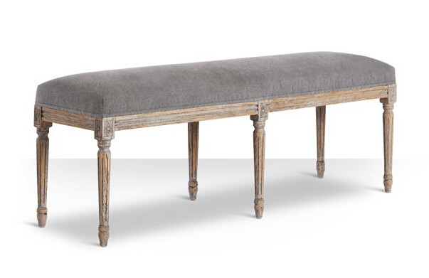 Home Furniture Stripe Pattern Solid wood sofa ottoman stool for Shoes Changing Stool,oak wood with linen fabric
