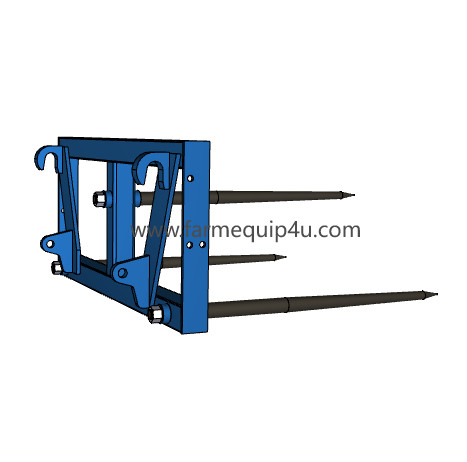 Farm Machinery Euro Hitch 3 Prong Bale Spear , Tractor Implements Attachment