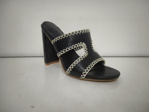 China Durable Leather Lining Womens Pump Heels Chunky Type ISO9001 factory