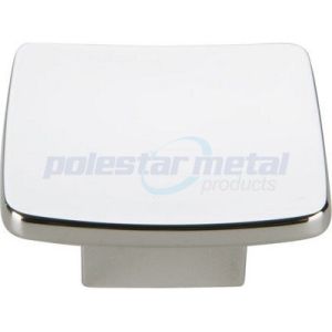 China White Rectangular Dresser Drawer Pulls 1 2/5&quot; Length Polished Chrome factory