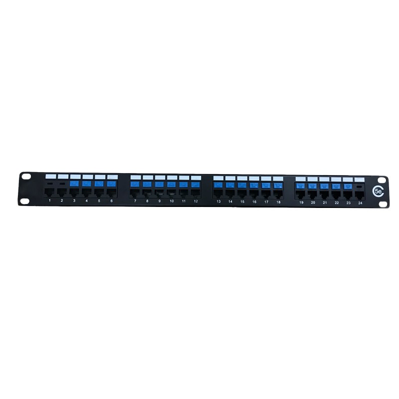 Long Life Network Cabinet Accessories 24 Port Patch Panel With Cat5e Cable Rj45