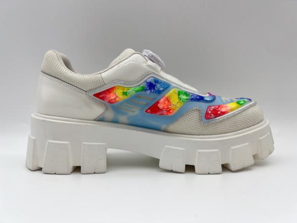 Trendy White Leisure Shoes Non slip Women'S Platform Casual Shoes With Shoelace
