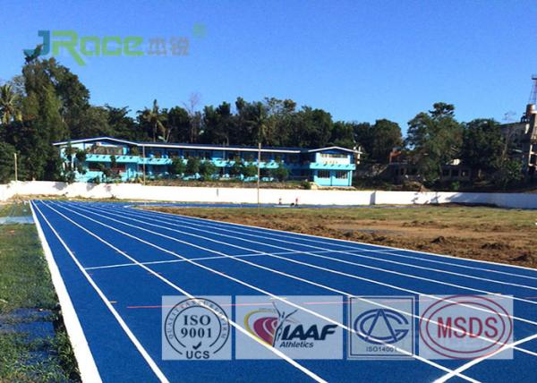 Professional Rubber Flooring Track Surface , Blue Running Track Material