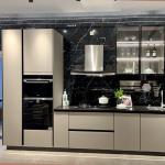 Fiberglass Coffee Color Modular Steel Modern High Gloss Kitchen Cabinets