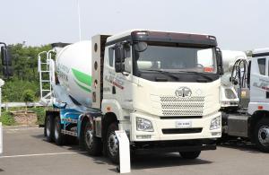 China 10m3 Concrete Mixer Truck Jiefang 8×4 Mixer CNG Engine 410hp Six Cylinders Flat Cabin factory