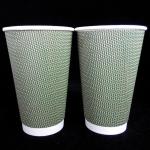 Logo Printed Disposable Paper Cup Ripple Paper Coffee Cups Recyclable Flexo