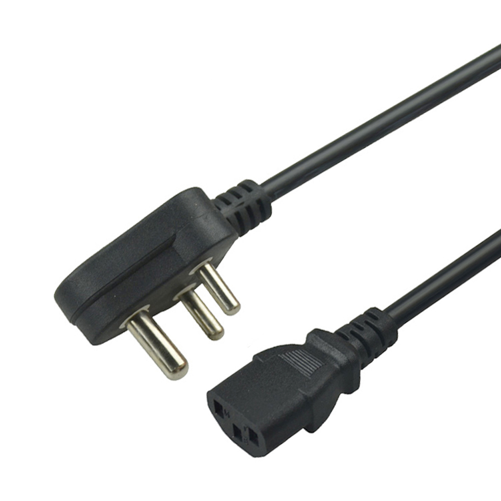 Pvc Jacketed Electrical Power Cord Laptop India Plug Black 6feet