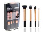 4 Piece Natural Hair Travel Makeup Brush Set for Eye Shadow / Eyeliner Makeup