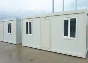 China Steel Door Living Container House , Mobile Office Containers With Doorhead Lamp factory