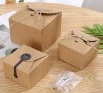 Custom Kraft Paper Dessert Box Square Handmade Cookie Packaging For Bakery Gifts