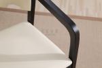 Modern Wood Frame White Leather Dining Chair