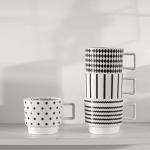 Experience The Elegance Of Black And White Ceramic Mug Coffee Cup For Business