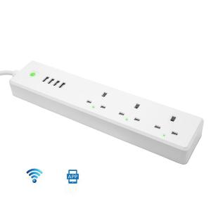 China Universal Electrical 10A Tuya Wifi Smart Plug Fast Charging Extension UK 4 Plug + 4 USB factory