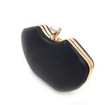 New design gold color evening bag box metal frame with diamond lock 12*21 cm