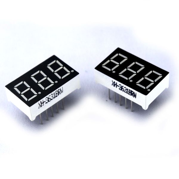 Bright and Durable LED 3 Digit 7 Segment Display 0.36 Inch Size Designed for Long Lasting Electronic Numeric Displays