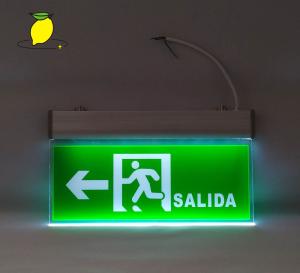China Green color LED recharging Emergency led exit sign light for safety factory