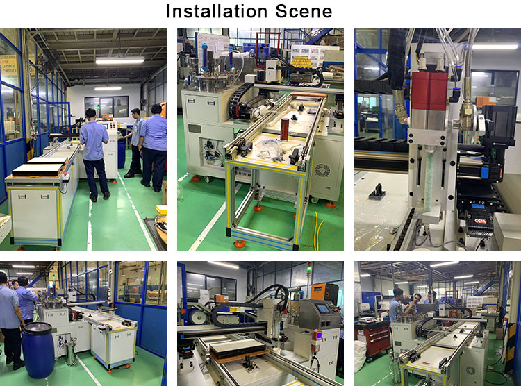 Touch Screen Automatic Glue Dispenser On Site Installation GM700