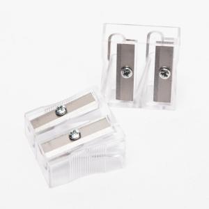 China Transparent 14mm Uni Pencil Sharpener Double Holes factory