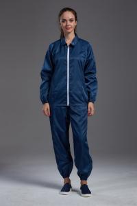 China Electronic industry used Anti Static ESD Jacket and pants dark blue autoclaved sterilzd uniform factory
