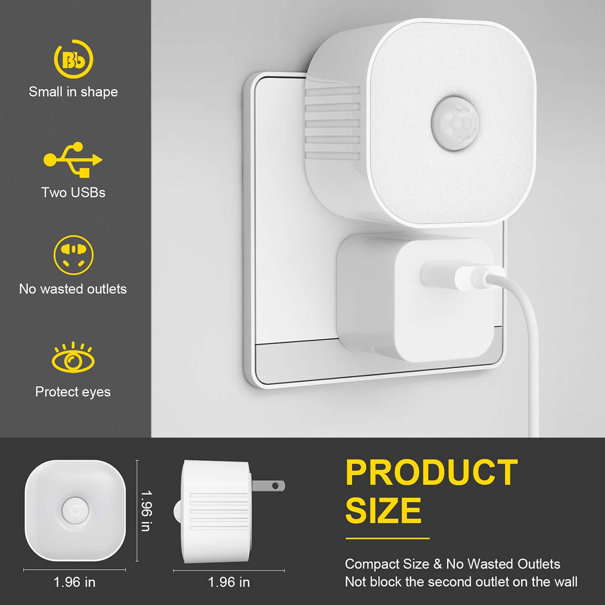 Led Night Light With Dual USB Charger